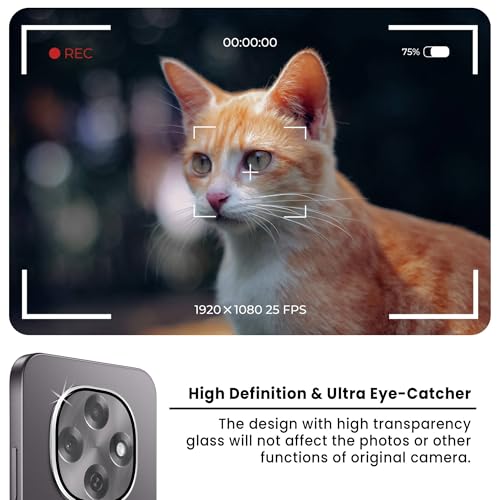 Image of ArmourPro Camera Lens Protector Tempered Glass for Oppo F31 Pro (6.83 Inches) Tough HD Individual Aluminum Alloy Rings 9H Camera Cover, Scratch-Resistant,Camera Rings Protection| Silver, 1 Pack