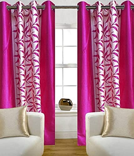 Blexos Window Curtains 5 Feet Long | Yarn Polyester Curtains | Premium Screens for Home Office | Prada for Living Room Bedroom | (Pink, 1pc) (B0BY4N59S2) Amazon Price History, Amazon Price Tracker