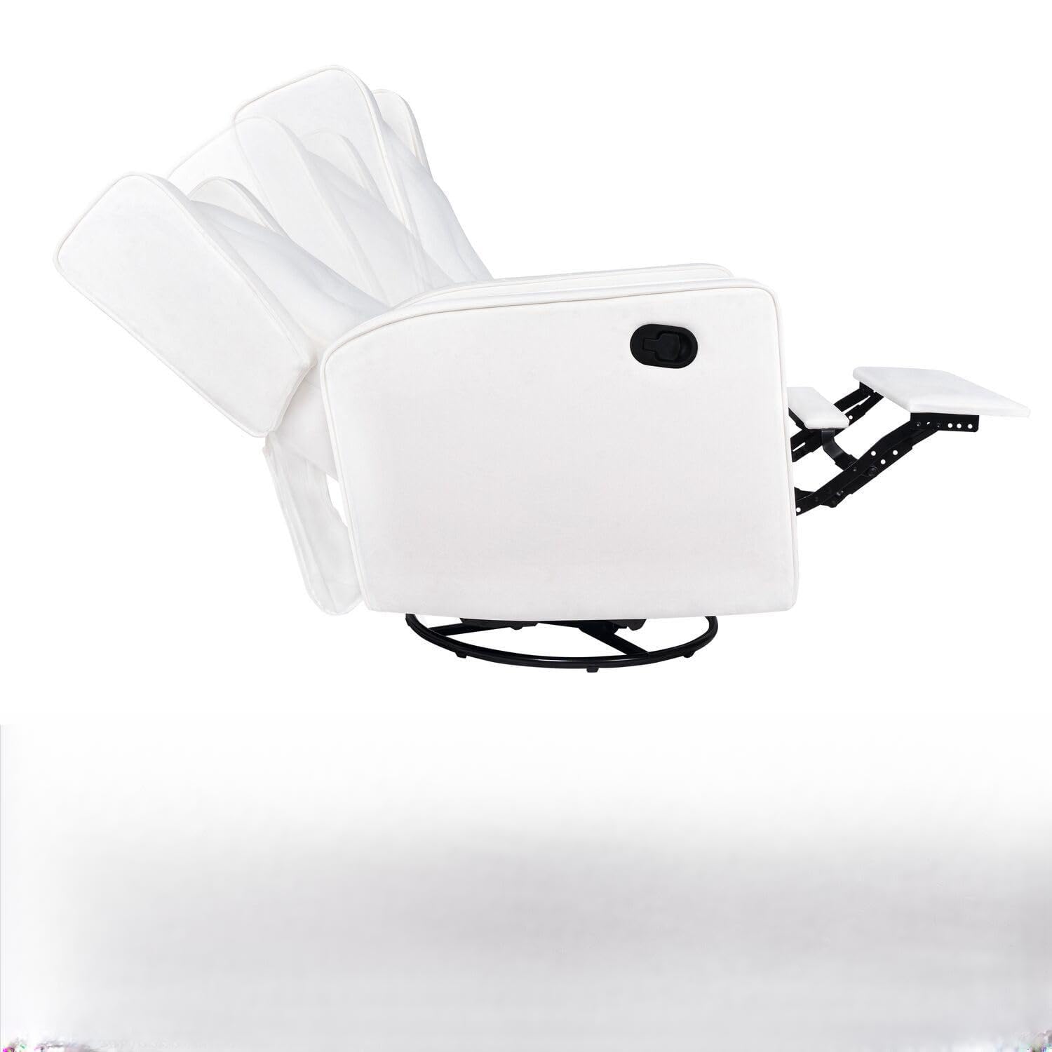 HomeStock Odelia Swivel Glider Rocker Recliner Microfiber/Bright White