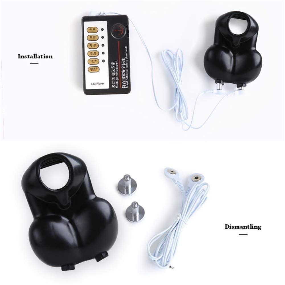 Electro Stimulation Scrotum/Testicles/Glans/Penis/Cock Set, Esitm Sex Chastity Belt, Fetish Slave Torture Masturbator Erotic Stimulation Device Sex Toys for Men
