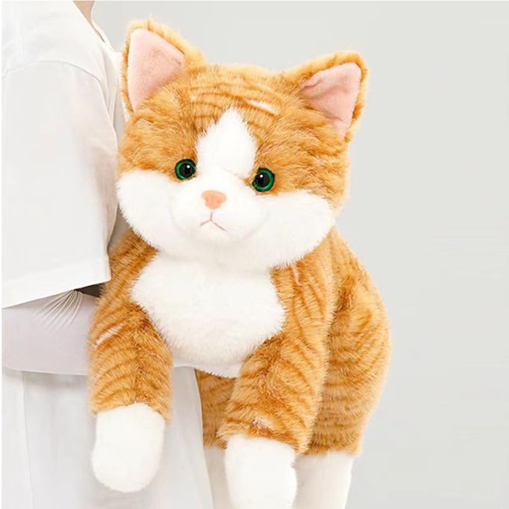 Leahaoe Large Weighted Stuffed Cat 5Lbs 26", Soft and Cuddly Orange Weighted Cat Stuffed Animal Perfect for Stress Relief and Comfort