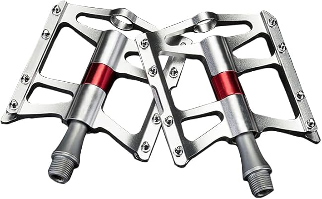 2 Pcs Bike Pedals for Specialized FSR XC Pro 2010, Non-Slip, Wear-Resistant, Wide Flat Pedals, Anti-Skid Pins, Easy to Install, for Commuter, Mountain, Touring Bikes,B Silver