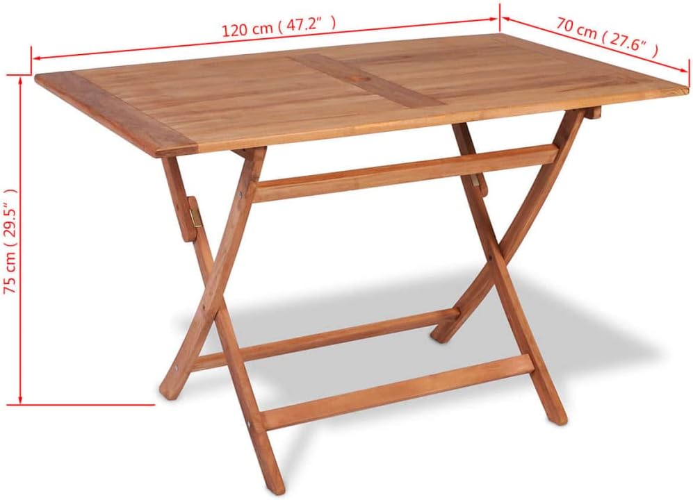vidaXL Patio Dining Set 5 Piece, Folding Table and Chairs, Outdoor Furniture Set for Garden Balcony, Conversation Set, Solid Teak Wood