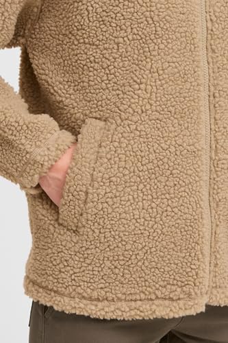 OXMO OXTovine Damen Jacke Übergangsjacke Teddy-Jacke Loose Fit, Farbe: Dune (171009), Größe: M
