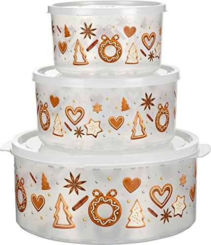 MiraHome Keksdosen 3er Set Transparent Lebkuchen (1,5l/2,5l/5l) –...