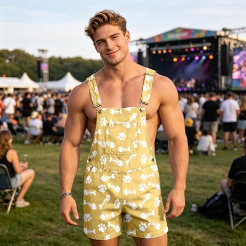 Peto corto para hombre con estampado arcoíris y pierna recta 3