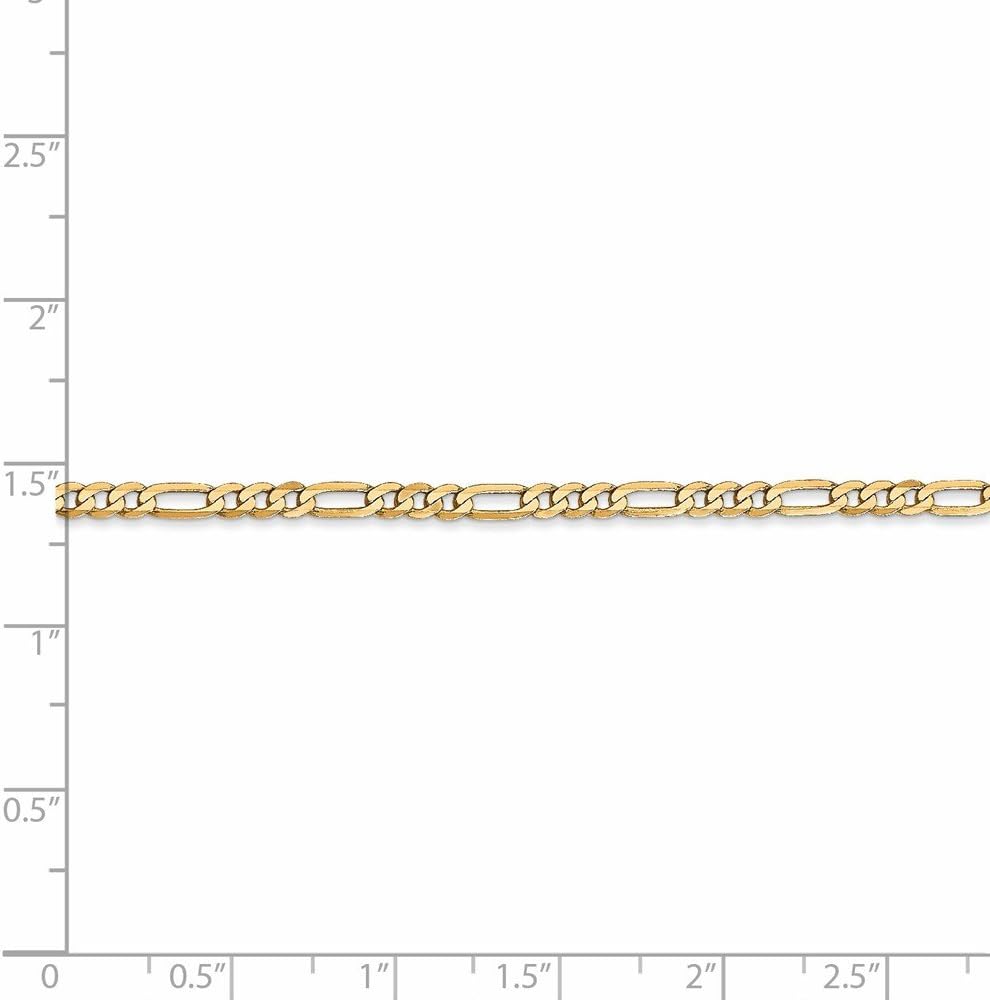 Leslie's Real 14kt Yellow Gold 2.75mm Flat Figaro Anklet; 9 inch; Lobster (Fancy) Clasp