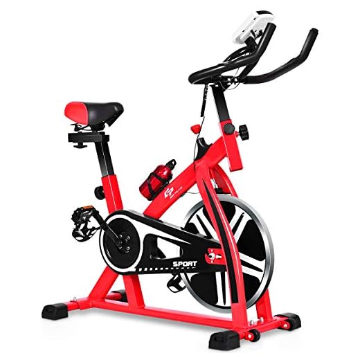 Goplus Indoor Cycling Bike, Stationary Bicycle Exercise Bike with Flywheel and LCD Display, Cardio Fitness Cycle Trainer Professional Exercise Bike for Home and Gym Use