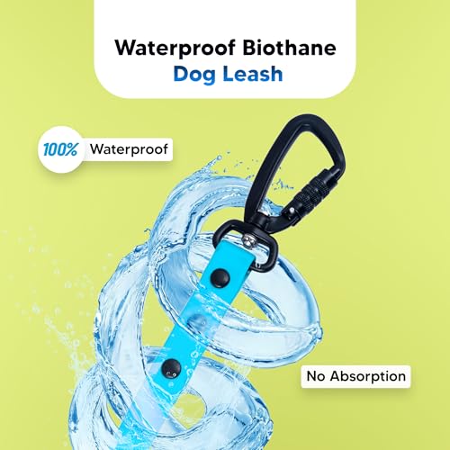 Image of Adil's Biothane Dog Leash - Waterproof Leashes for Dogs, Metal Hook, Adjustable 5ft Length Suitable for Dogs & Puppies, Ideal for Walking, Running & Training (Light Sky)