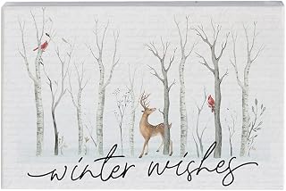 Simply Said, INC Small Talk Rectangles - "Winter Wishes" - Serene Winter Landscape on Rustic Distressed Wood - 3.5" x 5.25" Made In USA