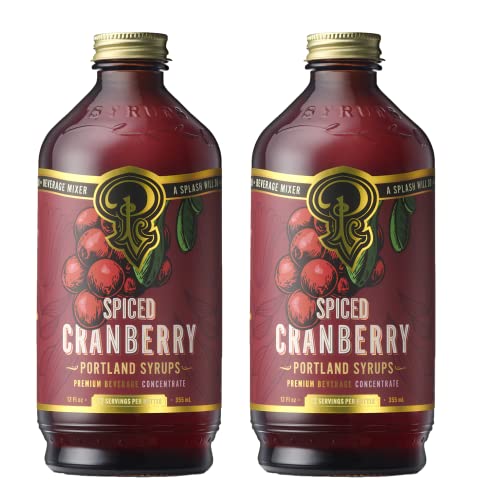 Portland Syrups Spiced Cranberry Syrup, 12 oz, 24 Servings, Pack of 2