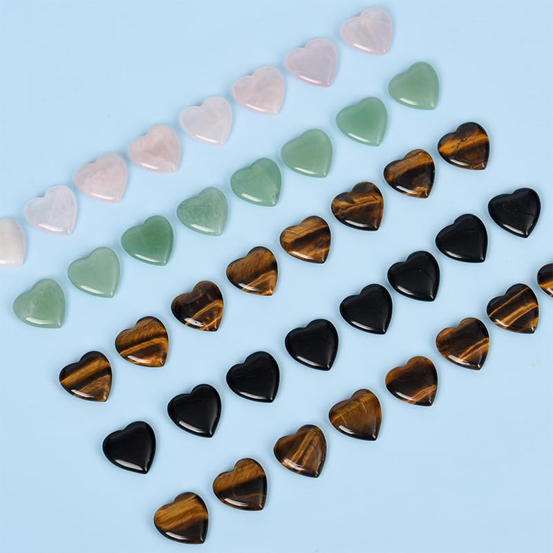 Namzi 10 Pieces of Natural red Crystal raw Stone mini 2 * 2cm Heart-Shaped Natural Stone Accessory Pendant DIY Decoration Gift Accessories