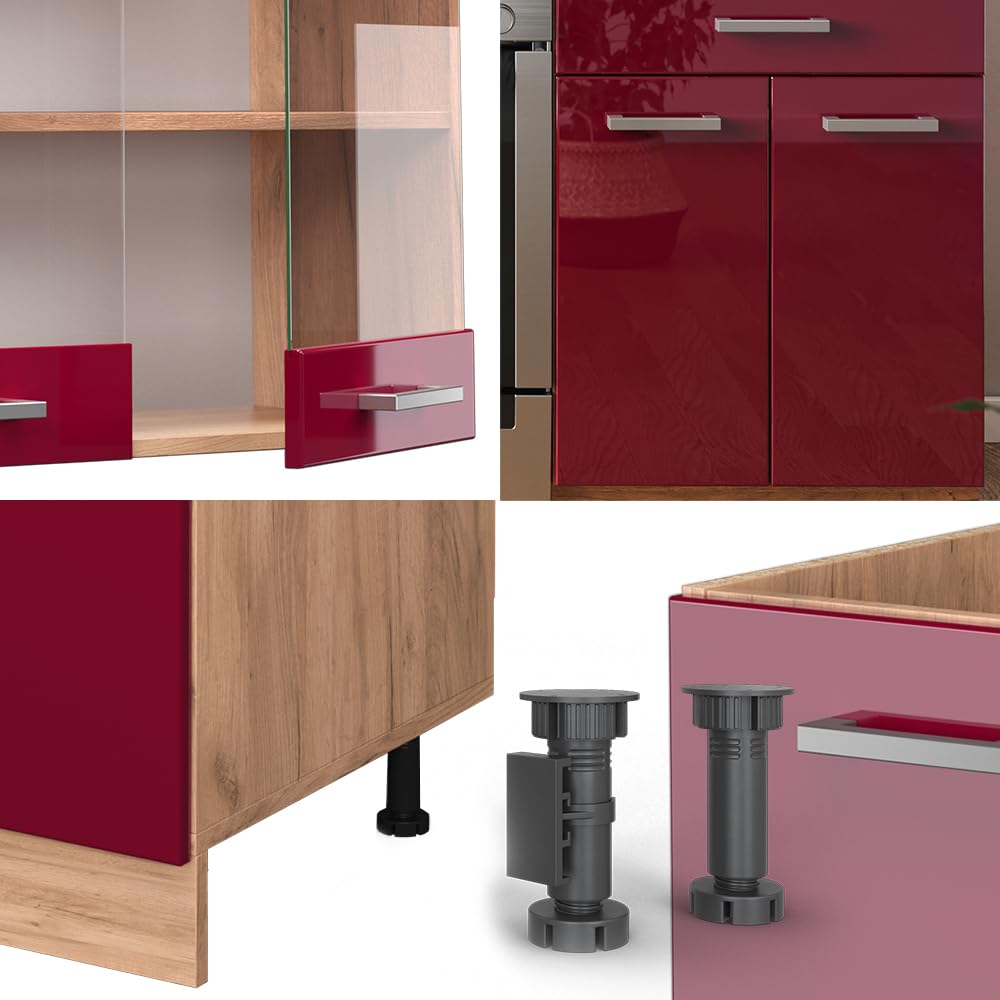 Cuisine Intégrée R-LINE 200 Cm - Bloc Cuisine Vicco, Blanc/anthracite