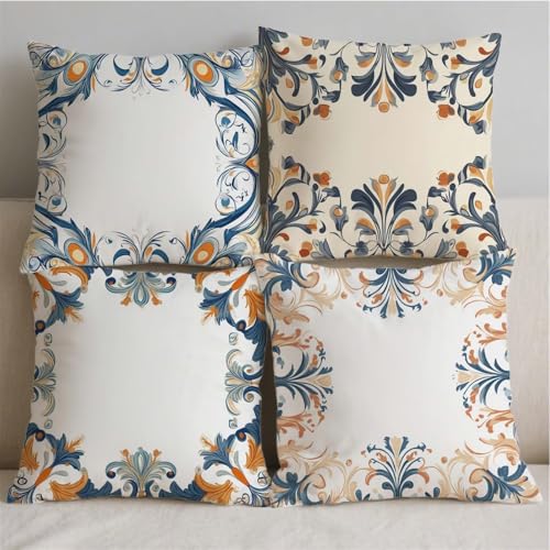 Housse coussin 70x70cm imperméable salon de jardin extérieur carré bleu marine taie S604 - 3
