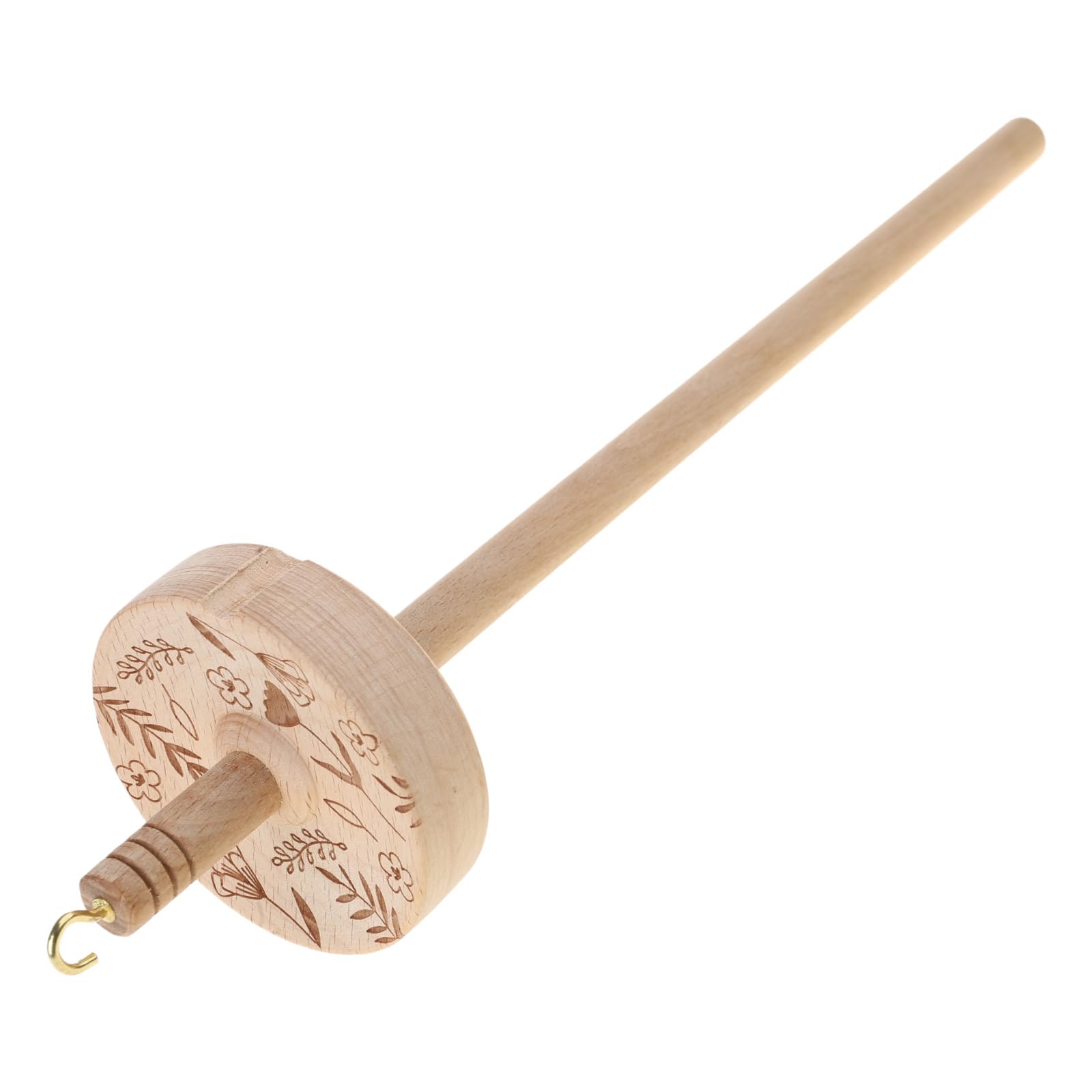 Tsophreniq Wood Spindle Top Whorl Yarn Spinner Crocheting Spinner Wheel for Wool Yarn Making Beginner Spindle Set