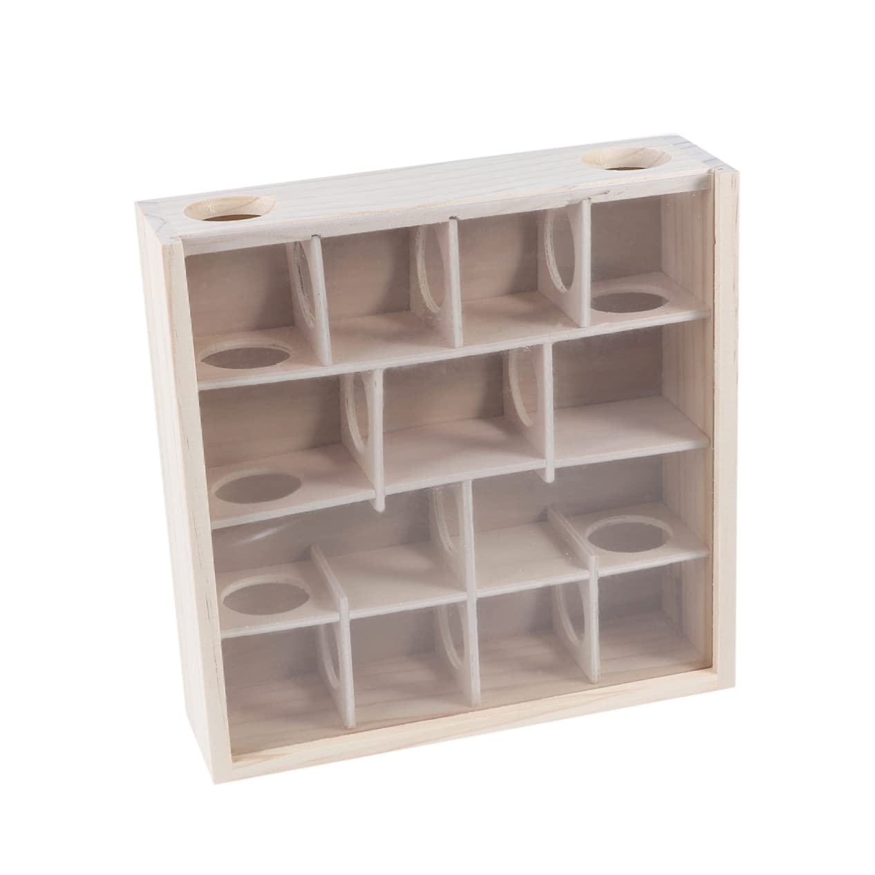 INOOMP Holzlabyrinth für Hamster, Mäuse und Ratten mit Glasabdeckung