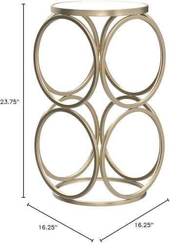 Miniatura 9 de Rutledge & King Mesa auxiliar redonda, mesa auxiliar plateada con parte superior de mármol, mesa decorativa redonda, mesa auxiliar de metal plateado