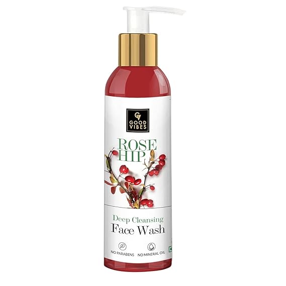 Good Vibes Rosehip Deep Cleansing Face Wash, 200 ml Naturally Controls