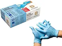 Descarpack Luva Nitrílica Azul Sem Pó M 100 Unidades