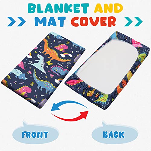 Image of Mixweer 4 Pcs Daycare Crib Fitted Sheets for Toddler and Preschool 24 x 48 x 4 Inches Nap Fitted Sheet for Boys Soft Breathable Nap Pad Cover Standard Daycare Cot Bed Fitted Sheet