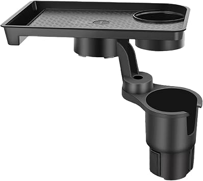 Car Cup Holder Expander with Tray Multifunctional Cup Holder Expander for Drinks Adjustable Cup Holder Tray Extended Cup Holder 7.09x10.24 inch for Drinks, Fries and Hamburger Black