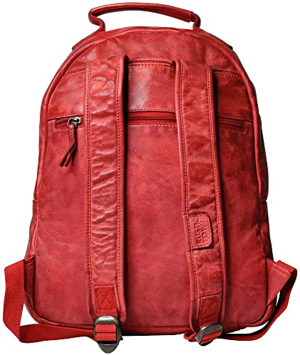 Image of RUSTIC TOWN Leather Laptop Backpack for Women - Washed Leather Multipurpose Handbag, School College Bookbag Camping Daypack Fashion Shoulder Travel Bag