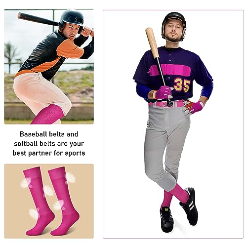Image of Zhanmai Baseball Belt and Socks Combo, Adjustable Elastic Belt and Softball Socks, Multiple Sizes for Youth Boys Girls, Adult