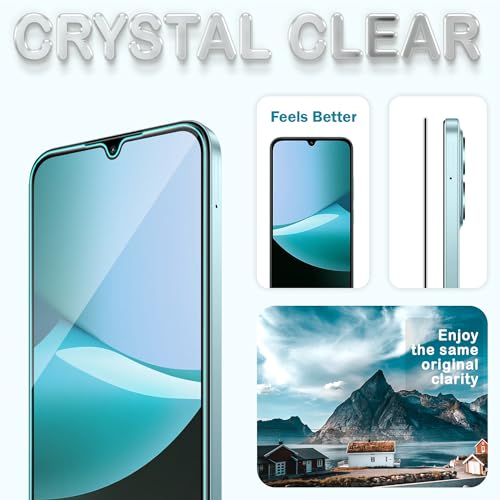 Image of FIRST MART Tempered Glass Screen Protector for Redmi 15C / 15A / Poco C85X / Redmi A7 Pro - Full-Glue Screen Guard, 3D Edge to Edge, HD Clear, Bubble-Free, Case-Friendly, Black, Pack of 2