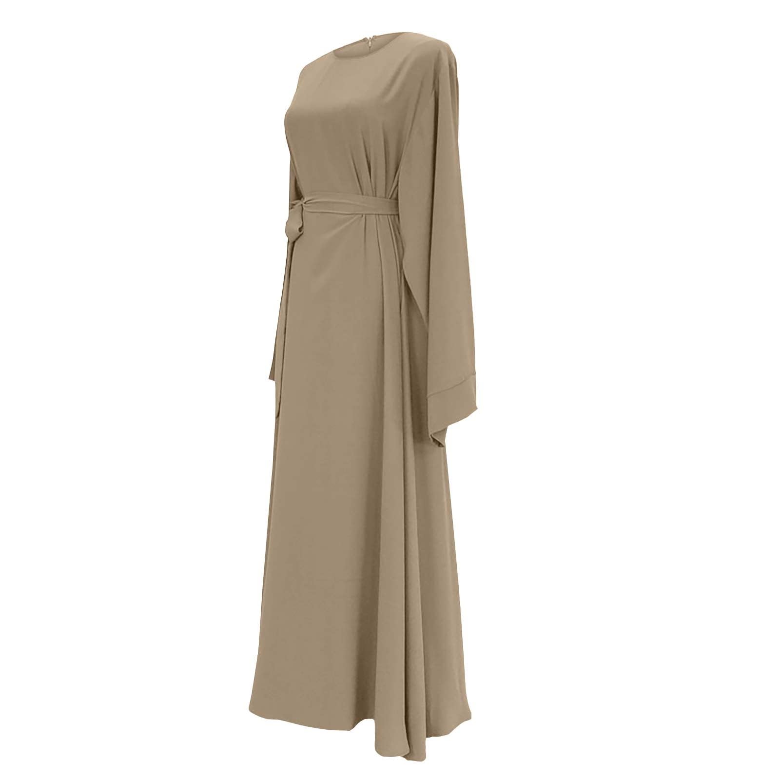 Kaftan Musulmana Ramadán para Mujer Manga Larga Suelto Islamic Abaya Kaftan Largo Túnica Mujer Dubai Oriente Trajes para Eid Ramadán Ramadán Vestido con pañuelo
