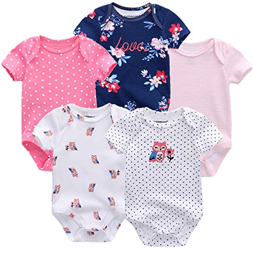 Baby Bodysuits Short-Sleeve Bodysuit 5-Pack Variety Onesies Bodysuits for Boys and Girls