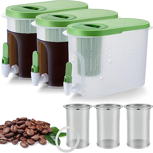 Roshtia 3 Juegos De Cafetera Fría Con Filtro De Malla De Acero Inoxidable Y Espiga, Cafetera Helada De 1 Galón, Jarra De Infusión Fría, Dispensador De Limonada Con Infusor Para Té Roshtia 3 Juegos De Cafetera Fría Con Filtro De Malla De Acero Inoxidable Y Espiga, Cafetera Helada De 1 Galón, Jarra De Infusión Fría, Dispensador De Limonada Con Infusor Para Té
