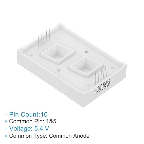 Miniatura 4 de PATIKIL Tubo digital con pantalla LED, paquete de 6 unidades de 7 segmentos, 10 pines, cátodo común de 5.4 V, 1.8 pulgadas, módulo de pantalla LED