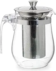 Chaleira de Vidro 950ml com Infusor Inox Para Chá Premium