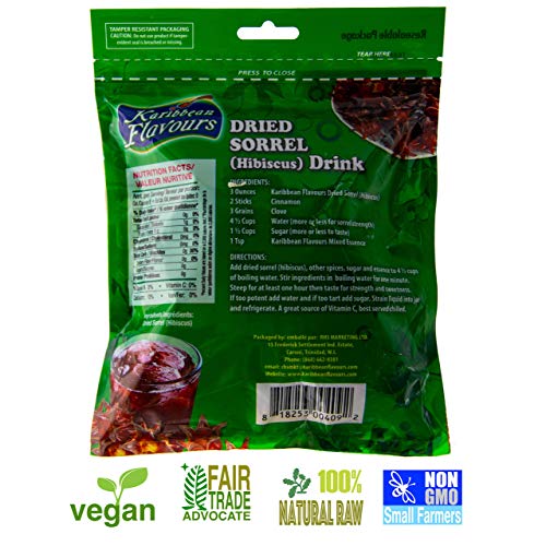 Sorrel Hibiscus Flowers (2 x 3Oz.) Herbal Tea Whole Petal 6 Oz - 100% Natural Dried Raw - Non GMO - Vegan - USFDA Inspected - Makes Refreshing Iced Tea Or Hot Tea - Thumbnail 6