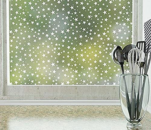 Image of ELTON Vinyl Self Adhesive Heat Control Anti UV 3D Window Privacy Film (24 x 240 inches, Small White Flower)