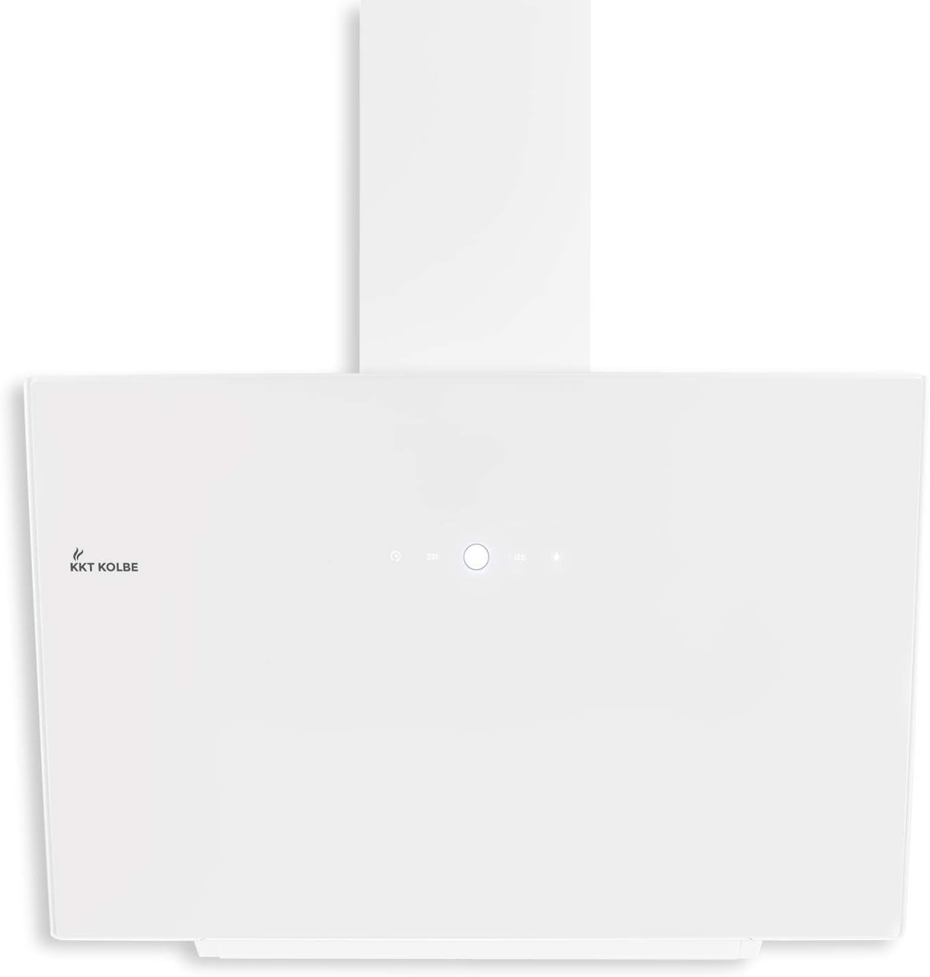 Dunstabzugshaube 60 cm/Kopffreie Wandhaube/Edelstahl/weißes Glas ...