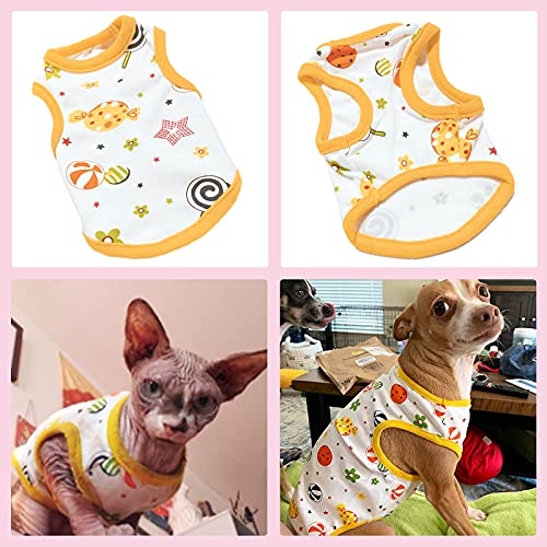 Petcare 3 Pack Dog Shirt Cute Puppy Dog Clothes For Small Dogs Girl Soft Cotton Pet Sleeveless Vest Chihuahua Yorkie Clothes Shih Tzu Dog Outfit Doggy Kitten Small Dog Clothes Female,M #TOP2