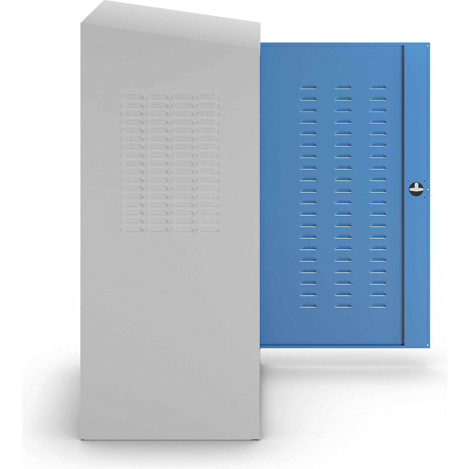 EUROKRAFT pro | Armadio per bombole | 1 anta, altezza posteriore 1600 mm, anteriore 1500 mm