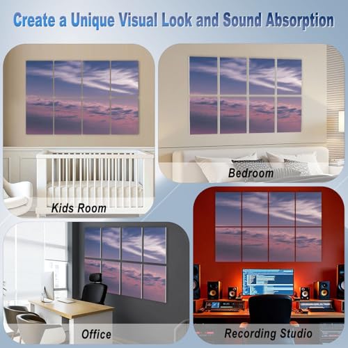 8 Pack Paneles Acústicos Decorativos Autoadhesivos Sunrise Atlantic Ocean 48"x32" para Oficina Casa Estudio miniatura 7