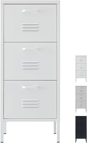 MARKETB Armario de almacenamiento, archivador de oficina de acero de 3 niveles, organizador multiusos, 16.7 x 15.7 x 40 pulgadas, requiere montaje,