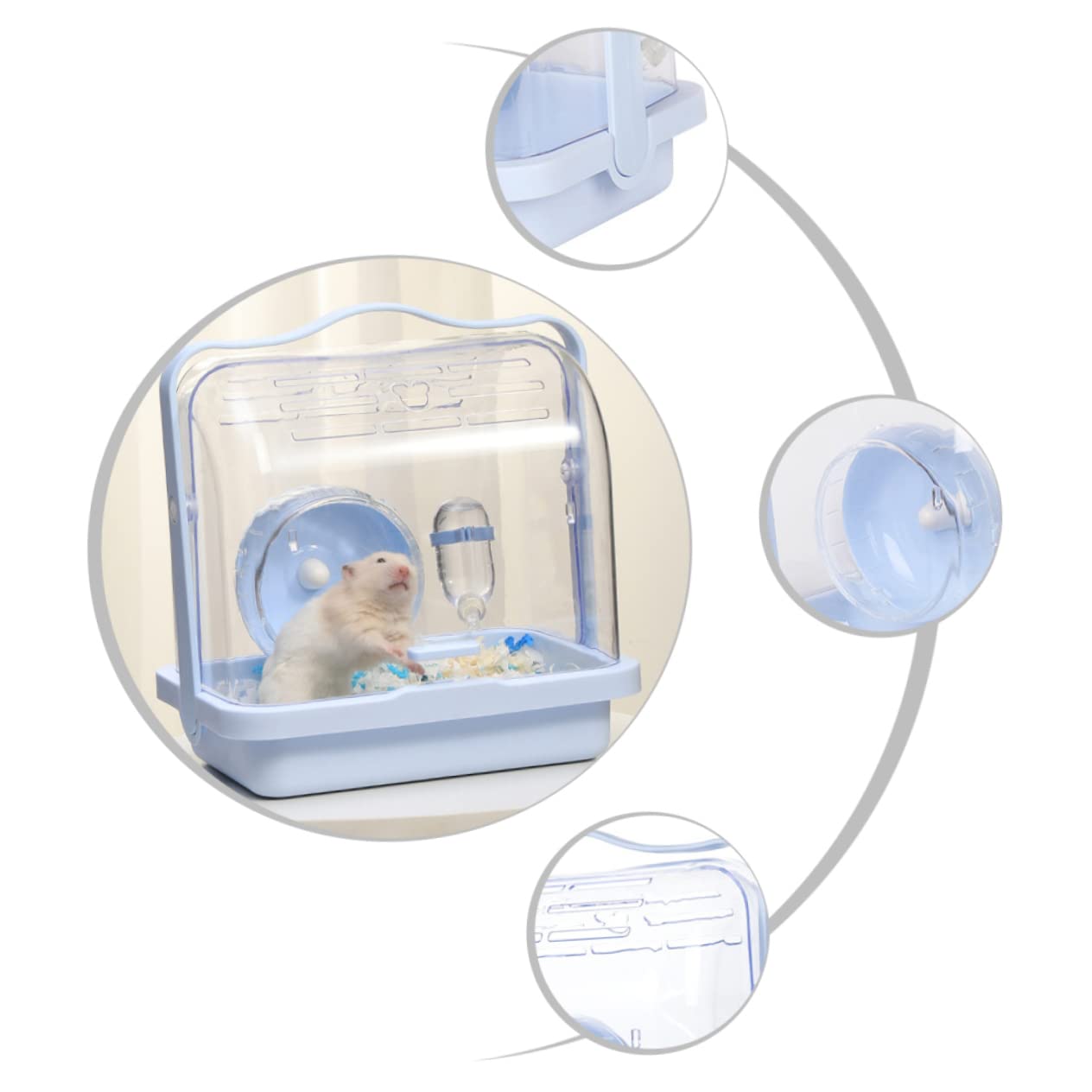 Tragbare Hamster Transportbox aus Kunststoff in Blau
