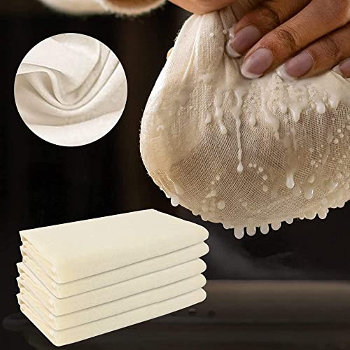 REFORUNG 5 peças tecido de filtro reutilizável pano para fazer queijo 50 * 50 cm peneira algodão manta para colar, gaze para leite de noz, iogurte, vinho, café frio e chá