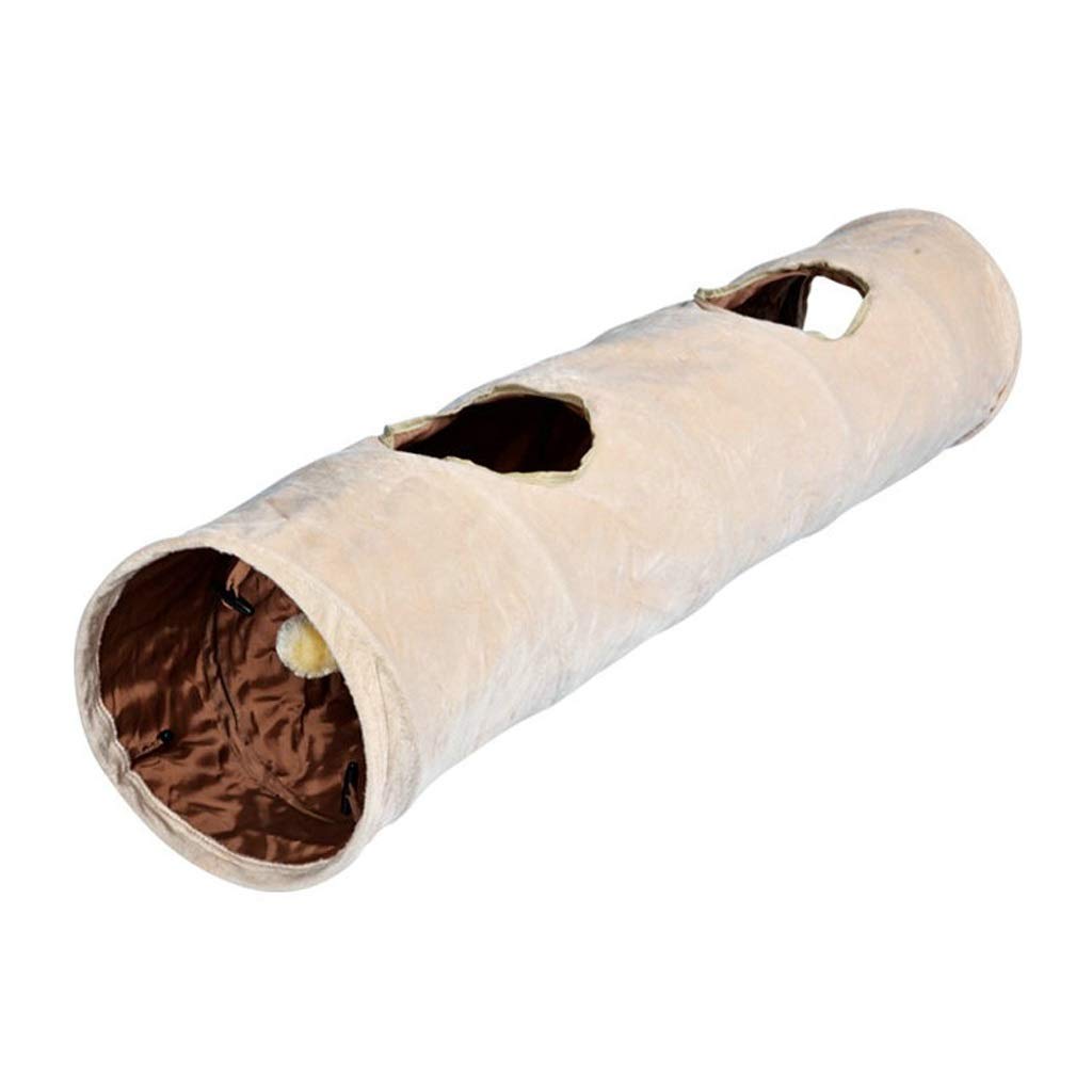 Tunnel de chat interactif et pliable rose de 120cm pour stimuler le jeu