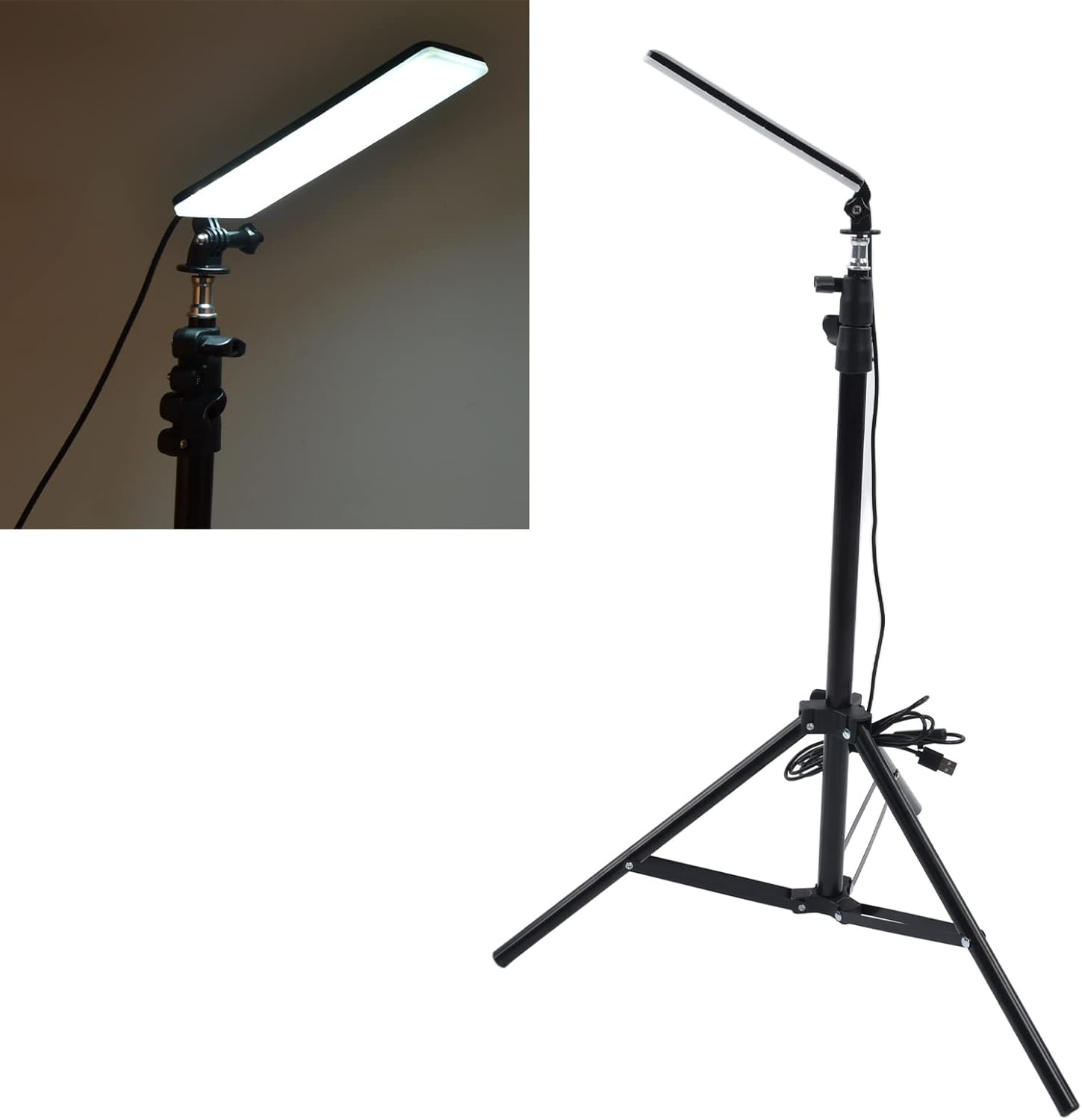 LED Work Light with Stand, 1680 84 LEDs Portable Tripod LED Work Lights with Storage Bag Adjustable Height