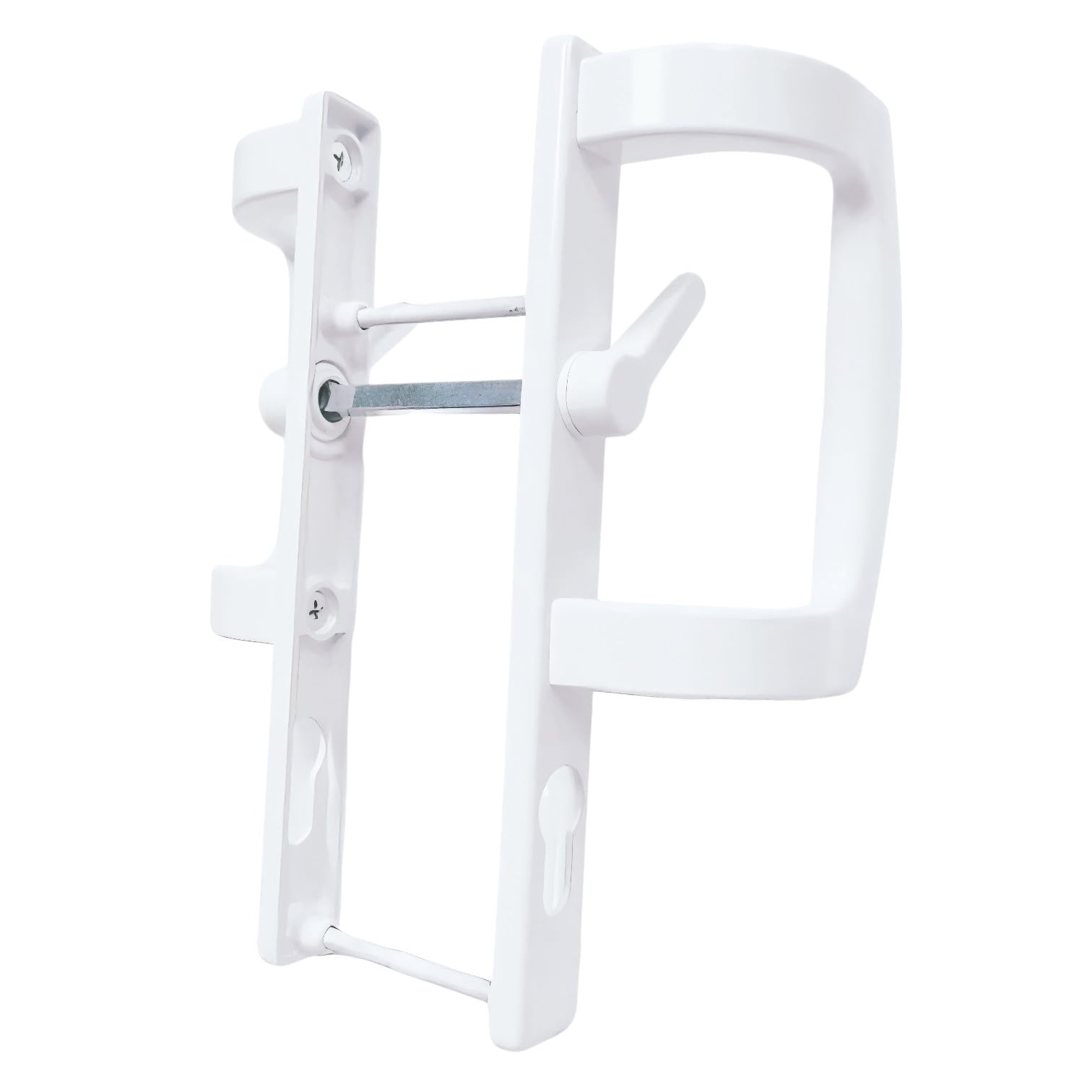Manija Blanca Para Puerta Corredera De Patio (UPVC) – Sparta – Medida 92mm Pz, Fijación 154mm