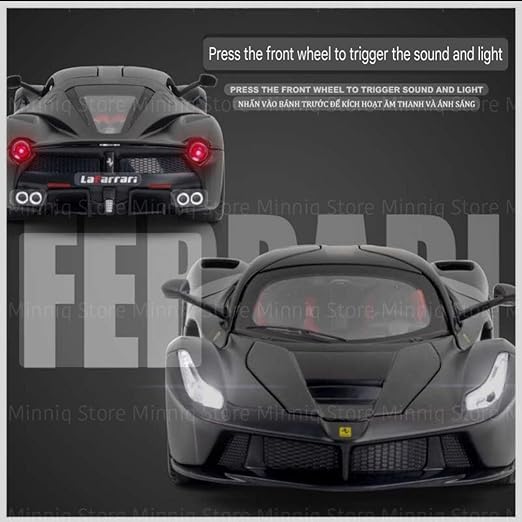 Image of Ferrari LaFerrari Diecast Car Model 1:32 Scale | Metal Pull Back Sports Car Toy | Openable Doors Collectible Return Birthday Gift Kids Boys & Girls (Colour as a per Stock)