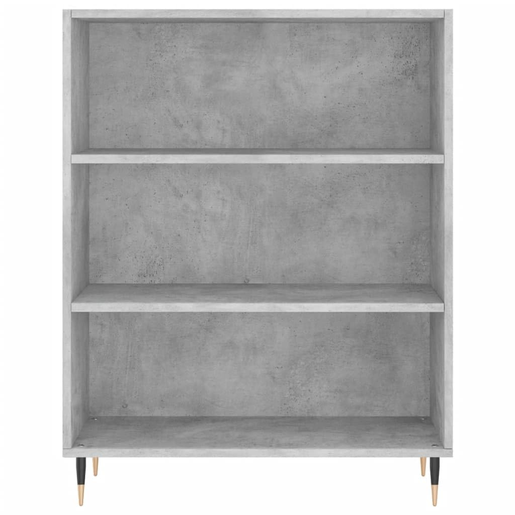 Homgoday Bibliothèque gris béton 69,5 x 32,5 x 90 cm en bois d'ingénierie, bibliothèque, étagère de rangement, étagère de présentation pour salon, maison, bureau, mobilier d'intérieur 681