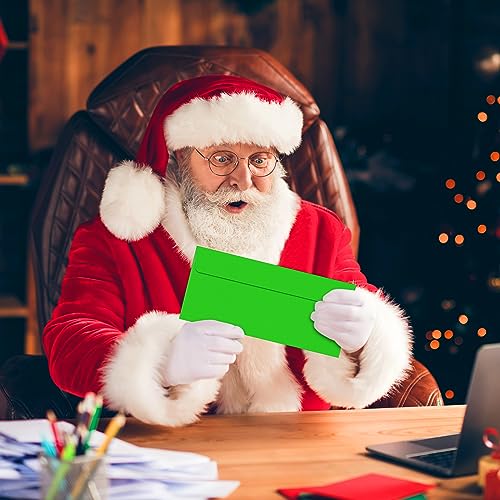 Image of Outus 500 Pcs #10 Colored Envelopes Business Adhesive,Red, Green | Letter Size, Standard for Office Check Invoices Letters Letterhead Invitations Announcements 4-1 /8 x 9-1 /2'', Neon