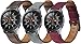 Produktbild Simpleas Uhrenarmband kompatibel mit TicWatch Pro/Pro 4G LTE / S2 / E2 / GTX, Lederarmband Ersatz-Watch Armband mit Edelstahl Metall Schließe für Herren Damen (22mm, 3PCS C)