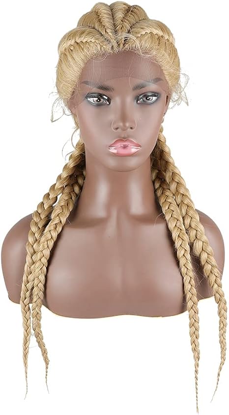 Amazon Co Jp 30インチ編組ウィッグ黒人女性のための合成レースフロントウィッグベビーヘアボックス付きレースウィッグ編組ウィッグ Color D 服 ファッション小物